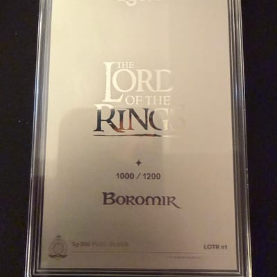 Lord of the Rings Boromir Pure Silver Card .999 - additional view