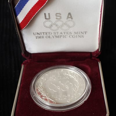 United States Mint 1988 Olympic Coin Silver Dollar
