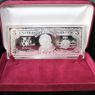 2001 Giant Silver $5 Indian Proof .999 Fine