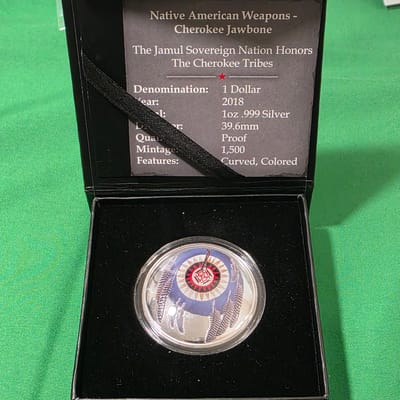 2018 1 oz Silver Native American Weapons