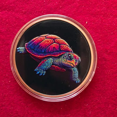 5 oz Copper Night Turtle  - additional view