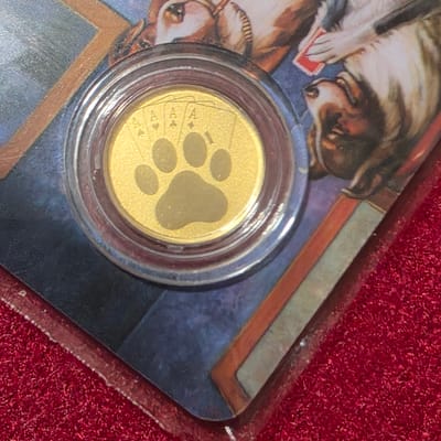 1/1000th Gold Poker Dogs - additional view
