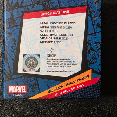 3 oz Silver Black Panther#00629 - additional view
