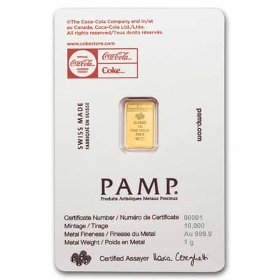 Coca-Cola® Love - 1g Gold Bar - additional view