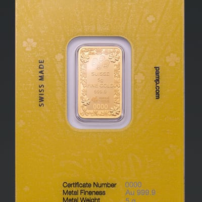 Lucky Pig 5g Pure Gold Bar - additional view