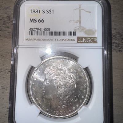  NGC MS 66 1881 S Morgan Silver Dollar High Grade