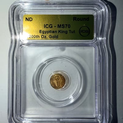 ICG ms-70 Egyptian King Tut 1/200th Troy Oz 
