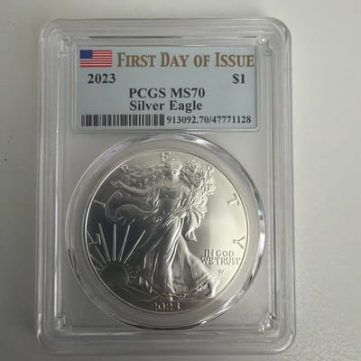 2023-W  PCGS MS 70 silver eagle FDOI