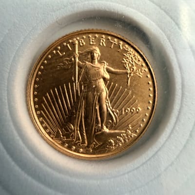 1999 1/10 oz American Gold Eagle in case