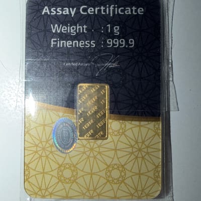 1 gram IGR .9999 Fine Gold Bar - Istanbul Gold  - additional view