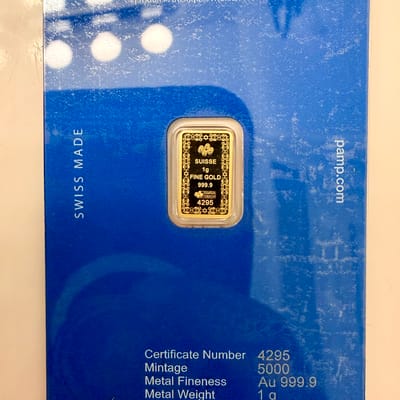 2025 1 Gram Gold Bar PAMP Suisse Star Of David9999 - additional view