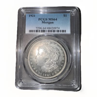 1921 $1 Morgan Silver Dollar Coin PCGS MS64