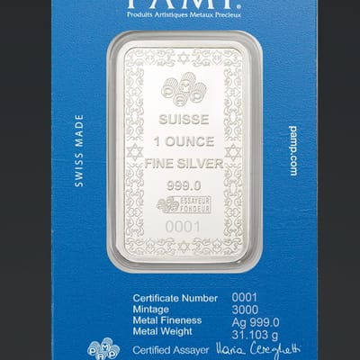 1oz Pure Silver Bar - Star of David - additional view