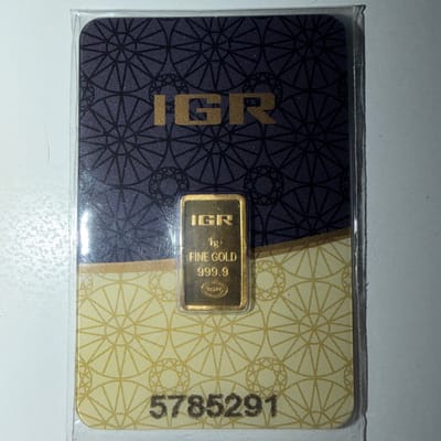 1 gram IGR .9999 Fine Gold Bar - Istanbul Gold 