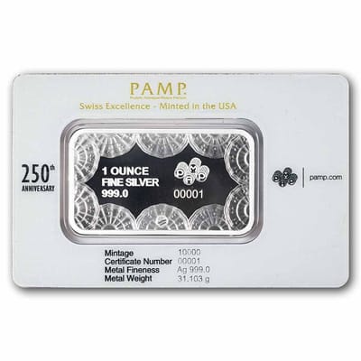 1 oz PAMP Suisse 250th Anniversary of the US - additional view