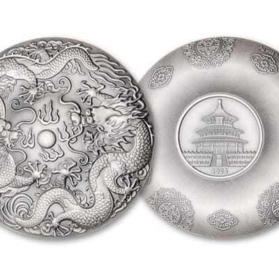 2024 Two Dragons & Pearl Levitating 88g Medal  - additional view