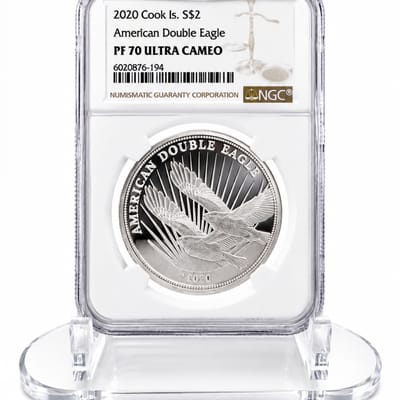 1/2 oz fine silver American double Eagle pf70