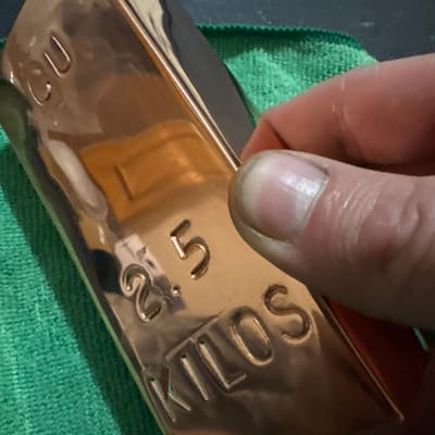 2.5 Kg Hand Poured Copper Bar/Ingot - additional view