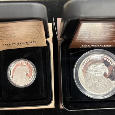 Perth mint American bald eagle high relief sil set