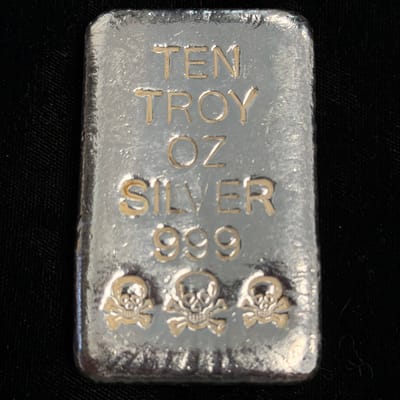 Atlantis mint hand poured 10 oz silver bar vintage
