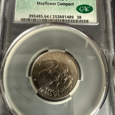 1776-2026-D 25c Mayflower Compact MS 64 CAC graded