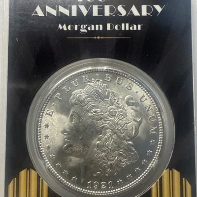 1921 Morgan Silver Dollar , 100th Anniversary - T3