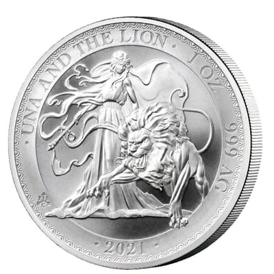 2021 St. Helena  UNA AND THE LION 1 oz Silver Coin - additional view