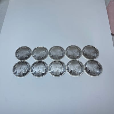 10 Buffalo 1 oz Rounds 10 oz Total .999 Fine Silve - additional view