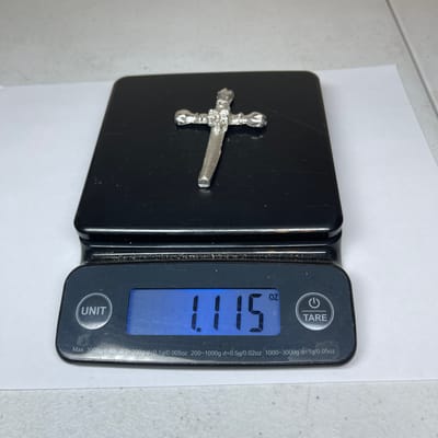 1 oz Hand Poured Cross .999 Fine Silver