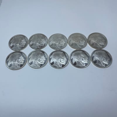 10 Buffalo 1 oz Rounds 10 oz Total .999 Fine Silve - additional view