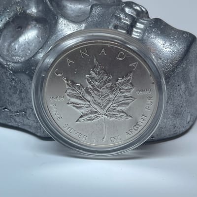 1 oz Elizabeth II 5 Dollars 1989 Fine Silver Coin - additional view