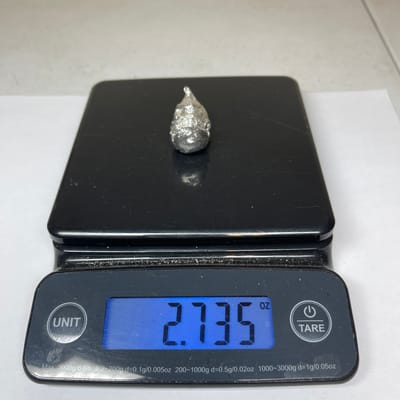 2.7 oz Donkey Kong Head Hand Poured .999 Silver