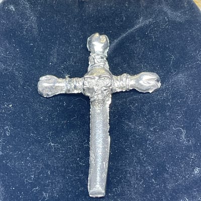 1 oz Hand Poured Cross .999 Fine Silver - additional view