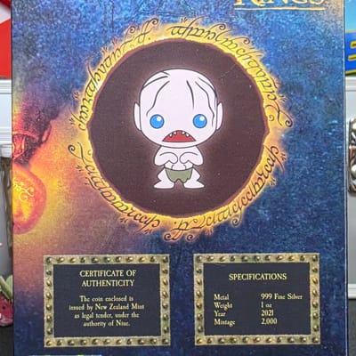 Gollum LOTR CHIBI 1 Oz Silver Coin 2021 - additional view