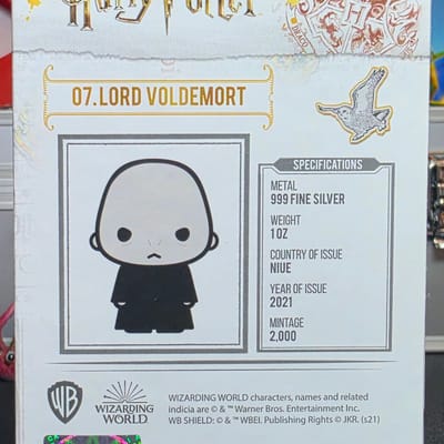 Lord Voldemort CHIBI 1 Oz Silver Coin 2021 - additional view