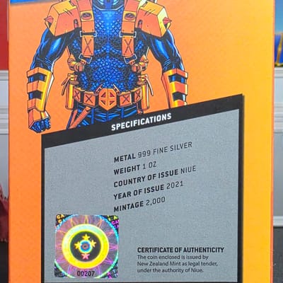 DeathStroke CHIBI 1 Oz Silver Coin 2021 - additional view