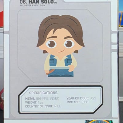 Han Solo Star Wars CHIBI 1 Oz Silver Coin 2021 - additional view