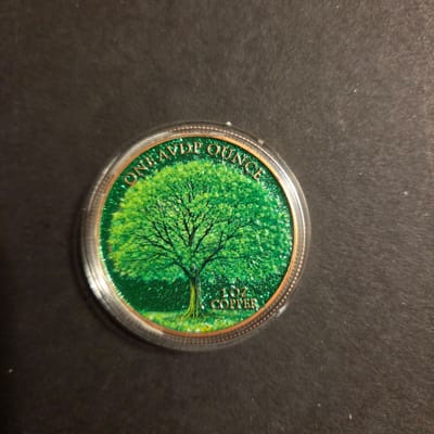 1oz colorized copper round - additional view