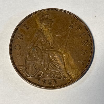 1929 English George 5th Penny - additional view