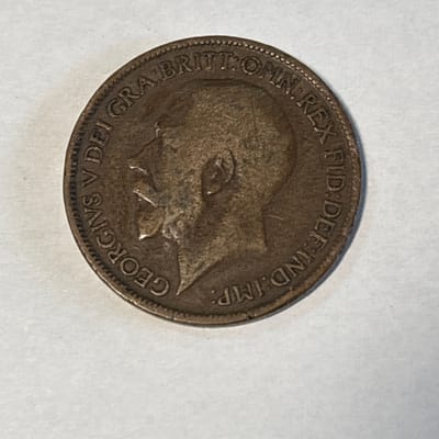 1919 English George 5th Half Penny