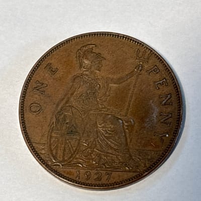 1927 English George 5th Penny - additional view