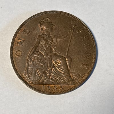 1935 English George 5th Penny - additional view