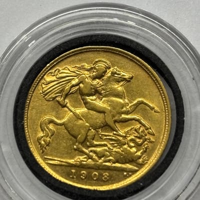 1908 Gold Half Sovereign Edward VII - Royal Mint
