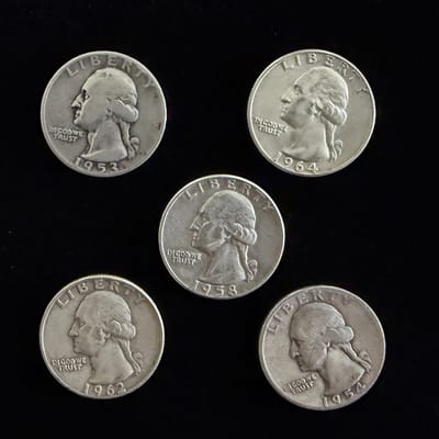 Random Pre-1965 Washington Silver Quarter 90%