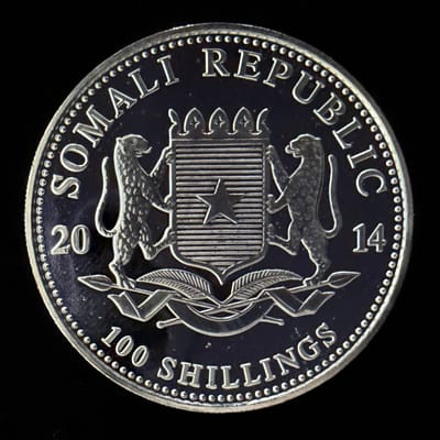 2014 1 oz Silver Elephant African Wildlife Coin - additional view