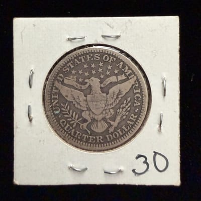 1909 Barber Silver Quarter - 90% - additional view