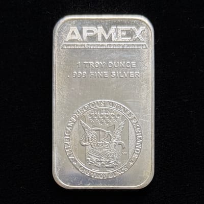 1 oz APMEX Silver Bar .999 Fine Silver