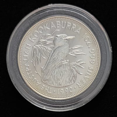 1990 Kookaburra 1 oz .999 Silver Coin