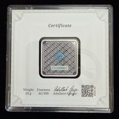 Geiger Original 20 gram Silver Bar - additional view