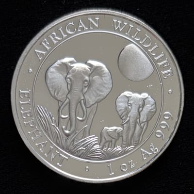 2014 1 oz Silver Elephant African Wildlife Coin